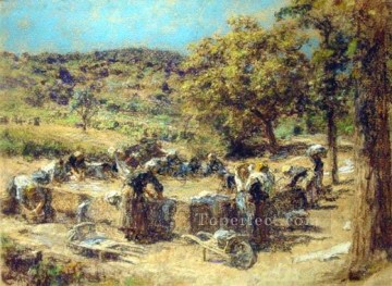 洗濯日の田園風景農民レオン・オーギュスティン・レルミット Oil Paintings